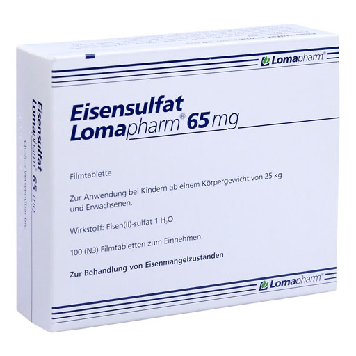 EISENSULFAT Lomapharm 65 mg &uuml;berzogene Tab.