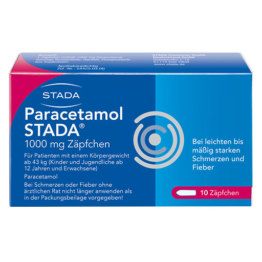 PARACETAMOL STADA 1000 mg Z&auml;pfchen
