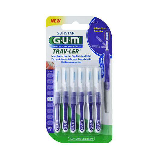 GUM TRAV-LER 1,2mm Kerze lila Interdental+6Kappen