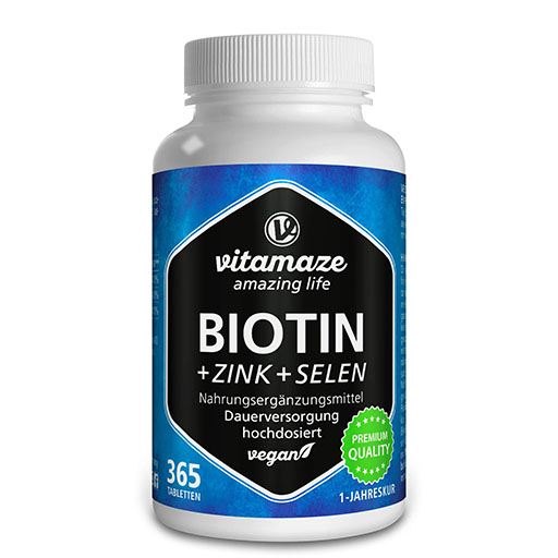 BIOTIN 10 mg hochdosiert+Zink+Selen Tabletten