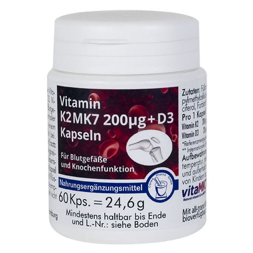 VITAMIN K2 MK7 200 &mu;g+D3 Kapseln