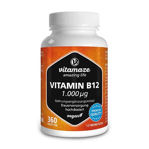 VITAMIN B12 1000 &mu;g hochdosiert vegan Tabletten