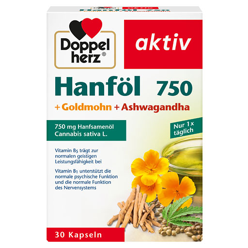 DOPPELHERZ Hanf&ouml;l+Goldmohn+Ashwagandha Kapseln