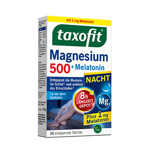 TAXOFIT Magnesium 500 Nacht+Melatonin Tabletten